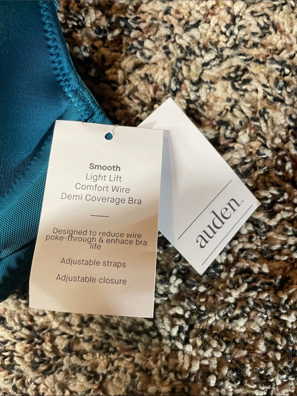 Auden Women’s Teal Lace Push Up Demi Bra Size 34DD | NWT